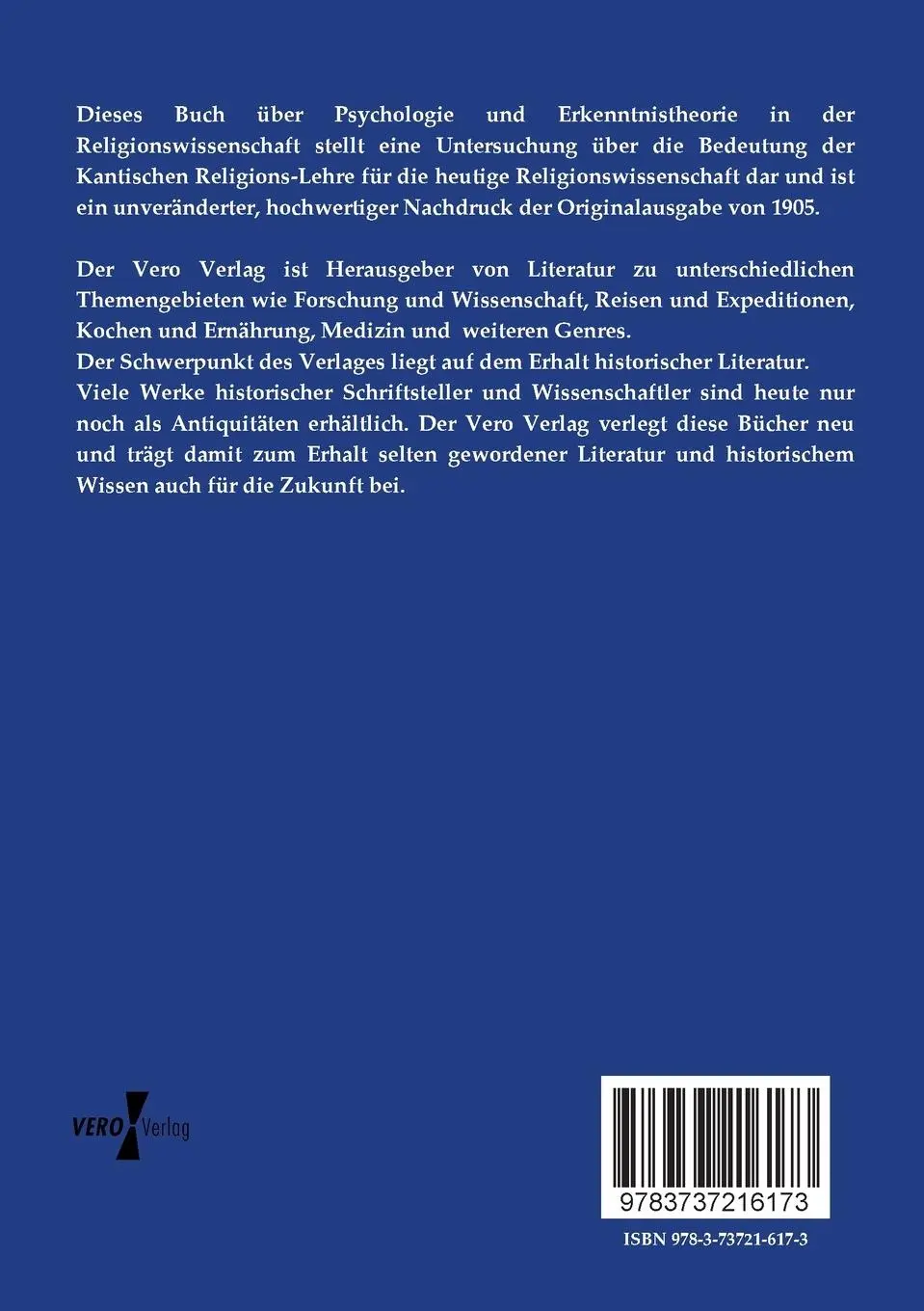 Rückseite: 9783737216173 | Psychologie und Erkenntnistheorie in der Religionswissenschaft | Buch Rückseite: 9783737216173 | Psychologie und Erkenntnistheorie in der Religionswissenschaft | Buch