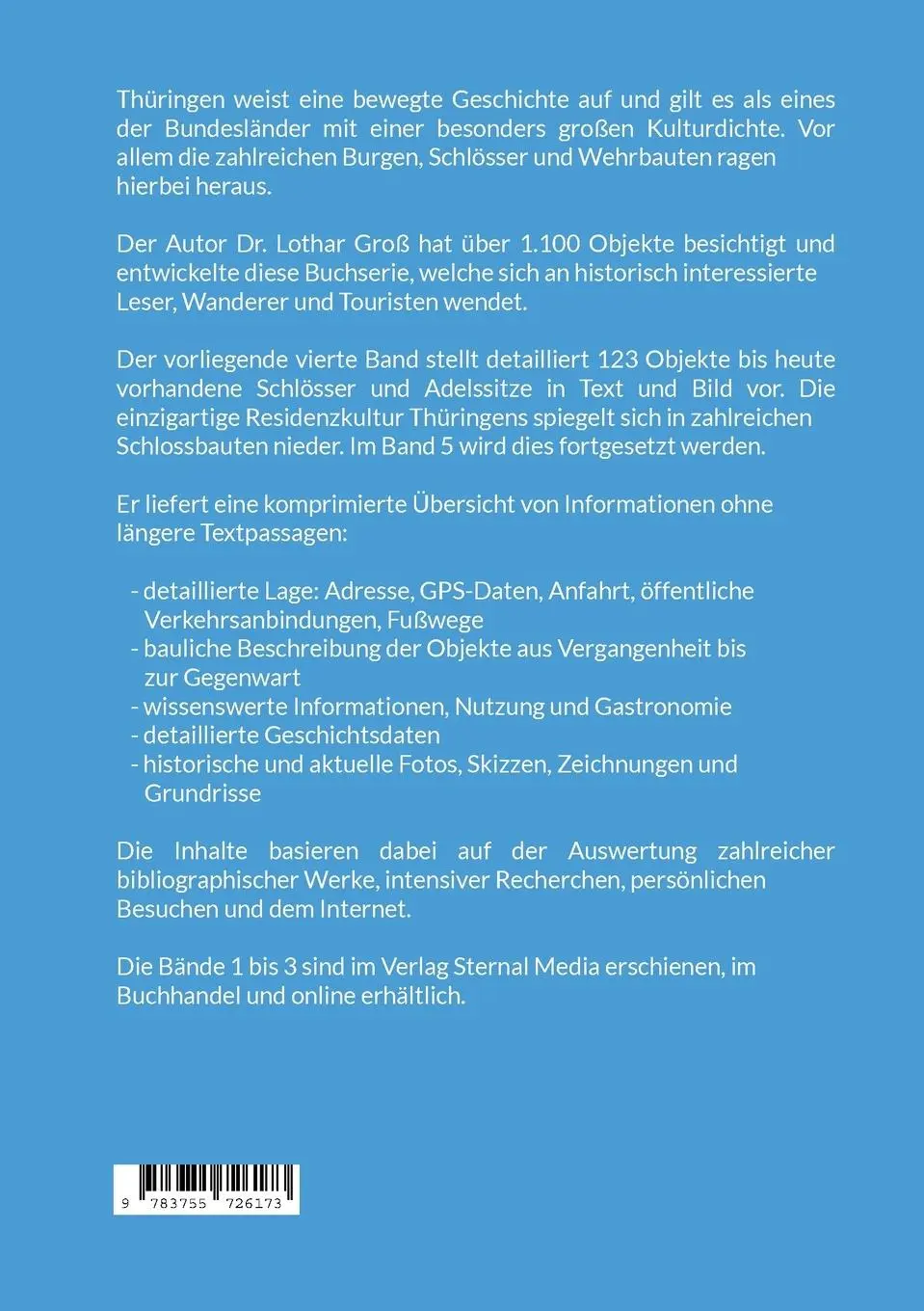 Rückseite: 9783755726173 | Thüringen Burgen, Schlösser &amp; Wehrbauten Band 4 | Lothar Groß | Buch
