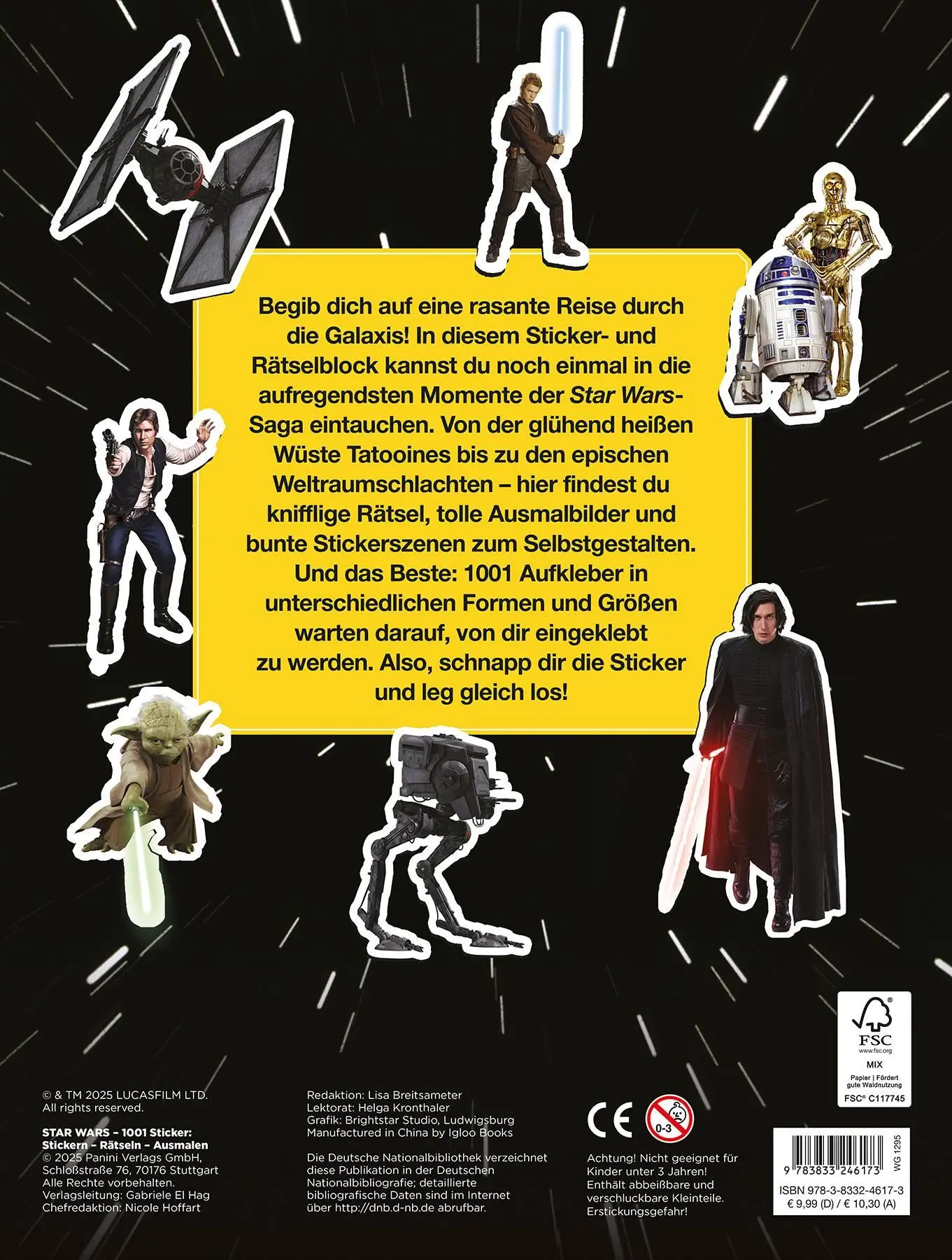 Rückseite: 9783833246173 | Star Wars: 1001 Sticker - Stickern - Rätseln - Ausmalen | Panini