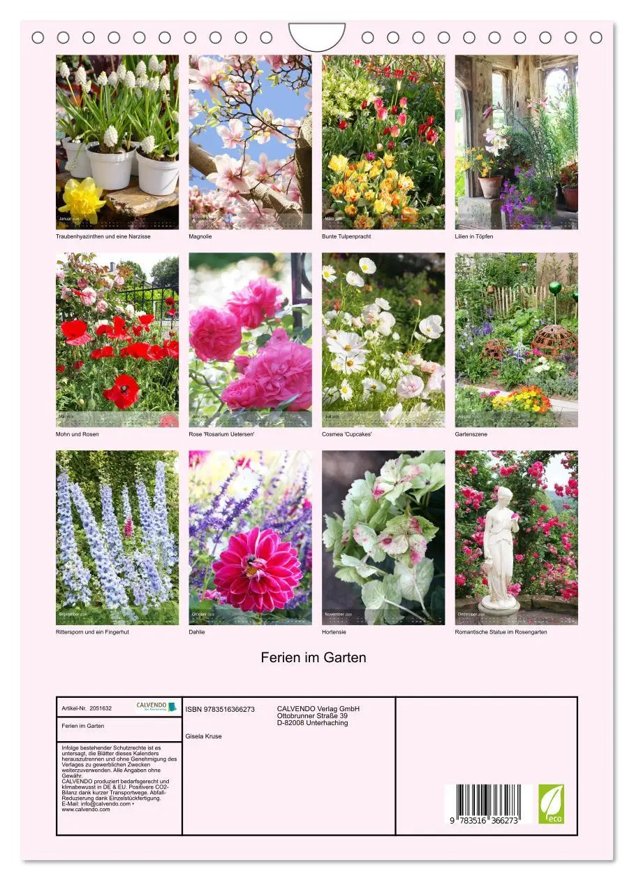 Bild: 9783516366273 | Ferien im Garten (Wandkalender 2026 DIN A4 hoch), CALVENDO...