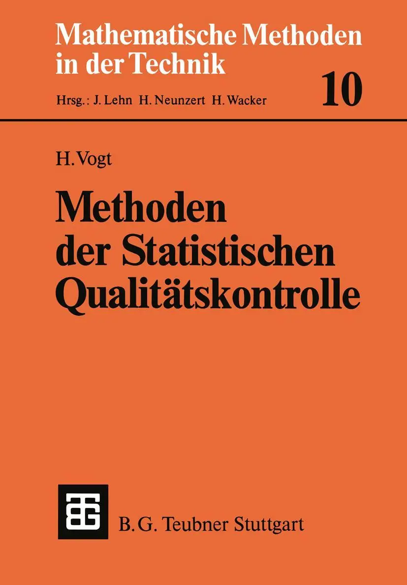 Cover: 9783519026273 | Methoden der Statistischen Qualitätskontrolle | Herbert Vogt | Buch