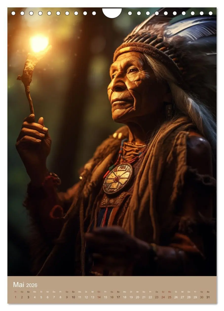 Bild: 9783516286373 | Schamanische Seelen: Mystische Indianerportraits (Wandkalender 2026...
