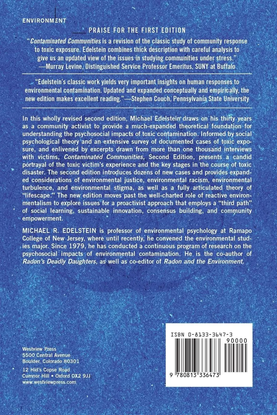 Rückseite: 9780813336473 | Contaminated Communities | Michael R Edelstein | Taschenbuch | 2003
