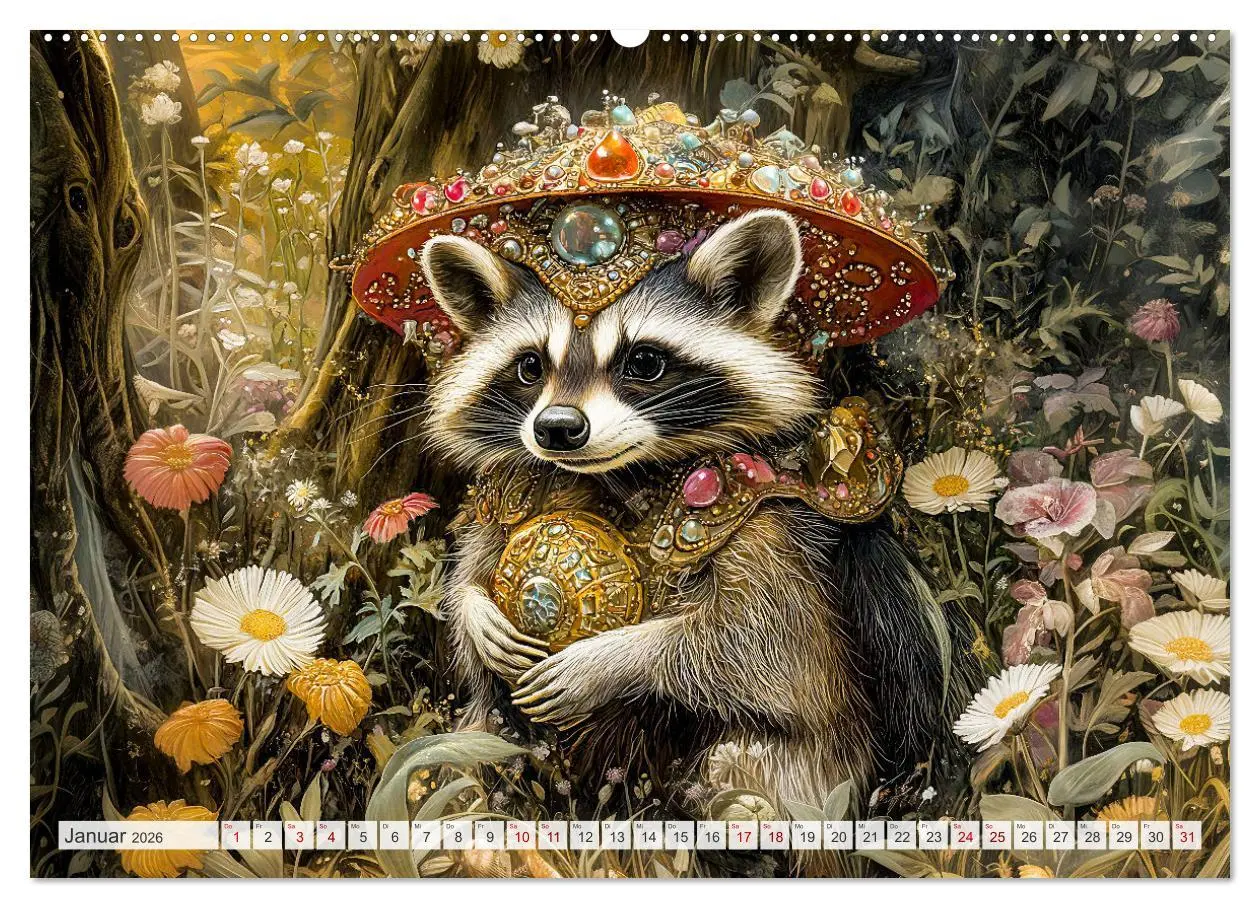 Bild: 9783457326473 | Magische Wesen im Zauberland - Fantasie-Tiere im Steampunk-Kalender...