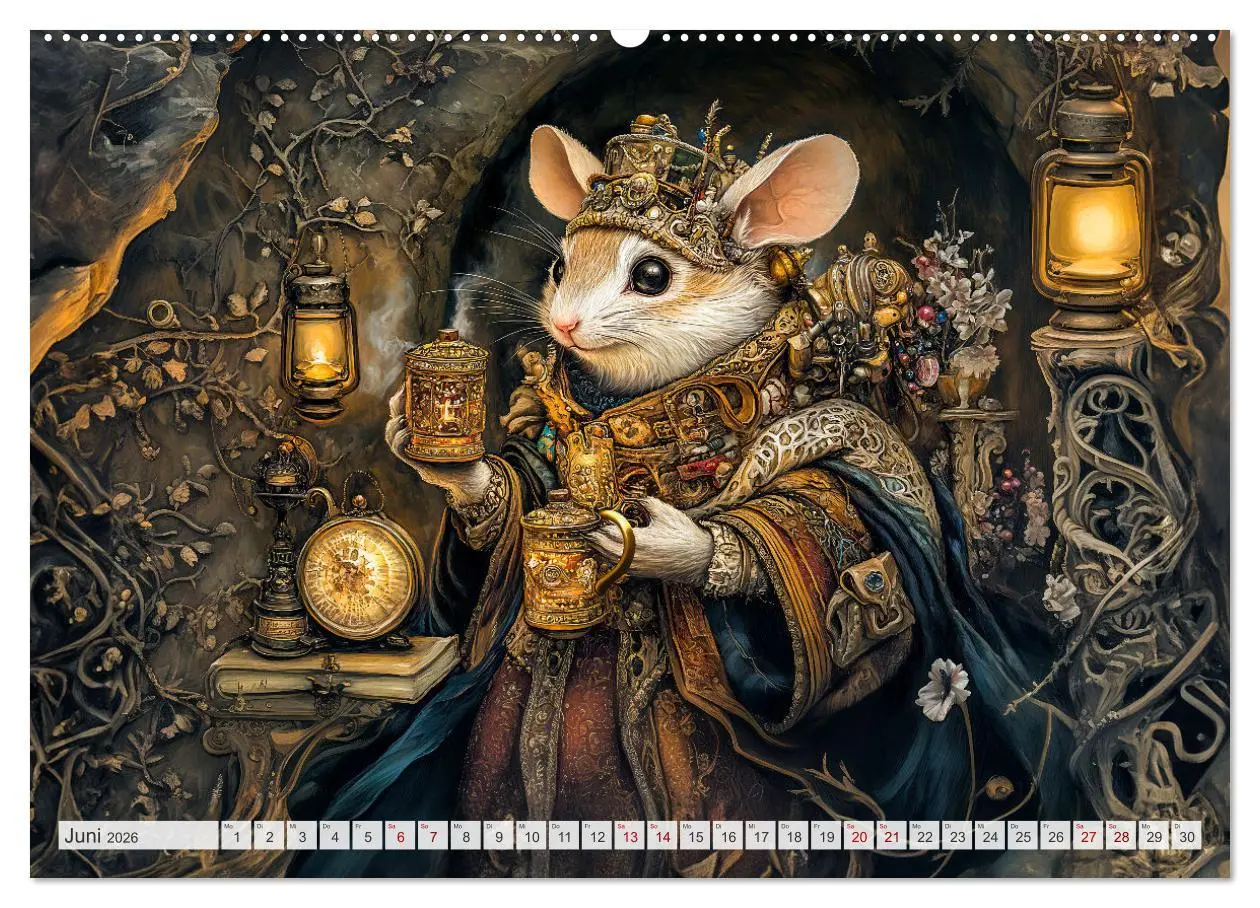 Bild: 9783457326473 | Magische Wesen im Zauberland - Fantasie-Tiere im Steampunk-Kalender...