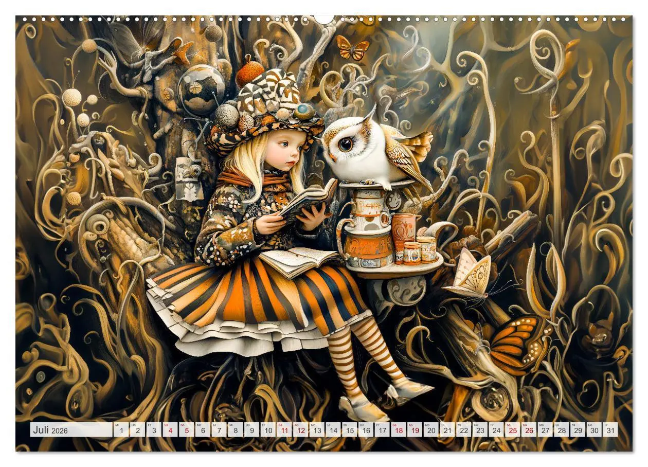 Bild: 9783457326473 | Magische Wesen im Zauberland - Fantasie-Tiere im Steampunk-Kalender...