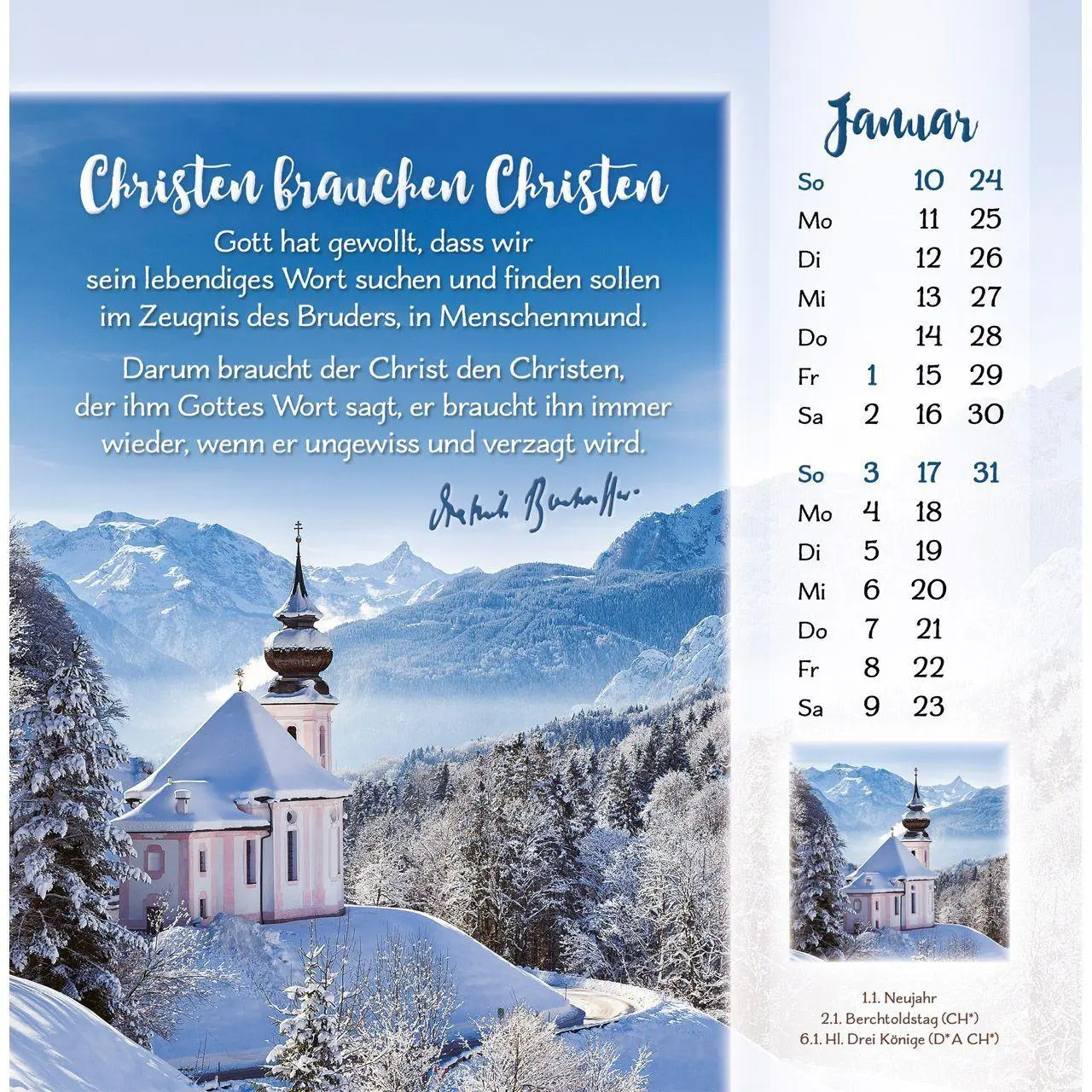 Bild: 9783754876473 | Gott ist für dich 2027 | Dietrich Bonhoeffer-Postkarten-Kalender