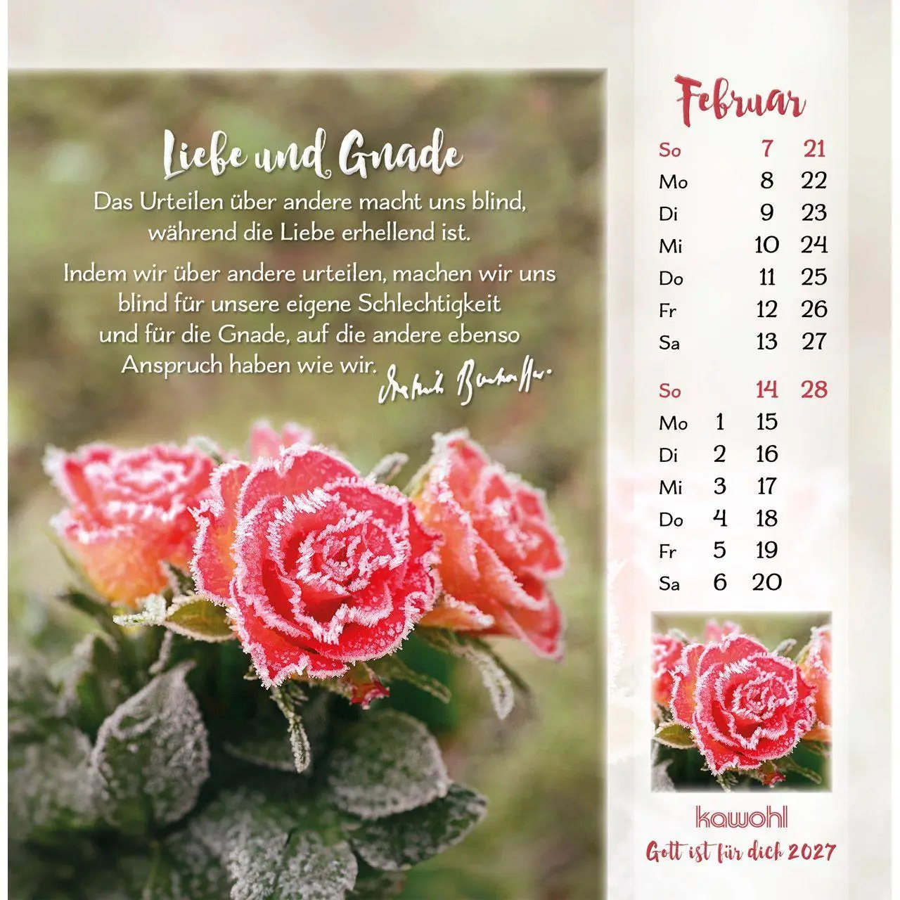 Bild: 9783754876473 | Gott ist für dich 2027 | Dietrich Bonhoeffer-Postkarten-Kalender