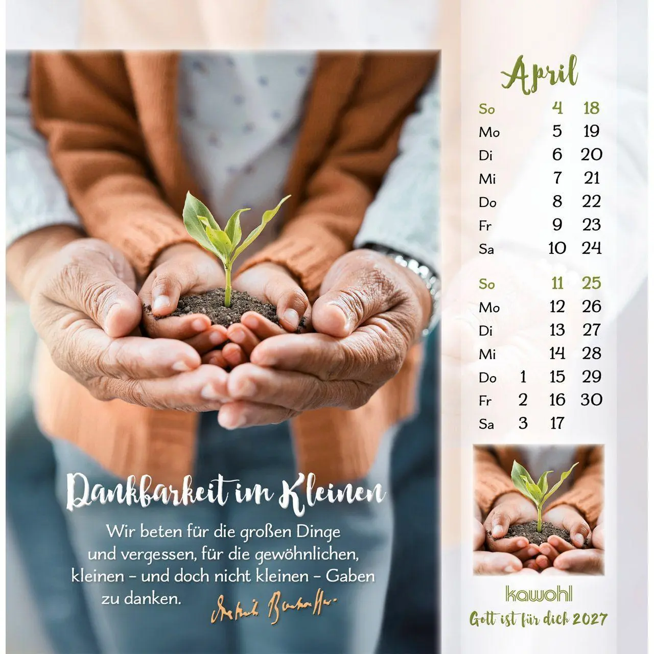 Bild: 9783754876473 | Gott ist für dich 2027 | Dietrich Bonhoeffer-Postkarten-Kalender