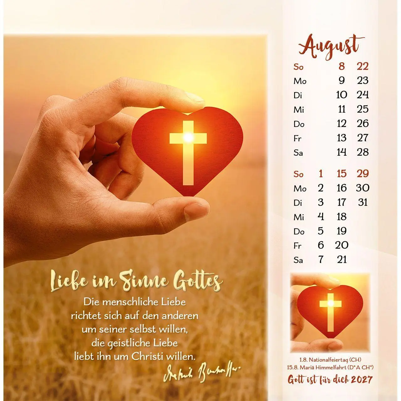 Bild: 9783754876473 | Gott ist für dich 2027 | Dietrich Bonhoeffer-Postkarten-Kalender