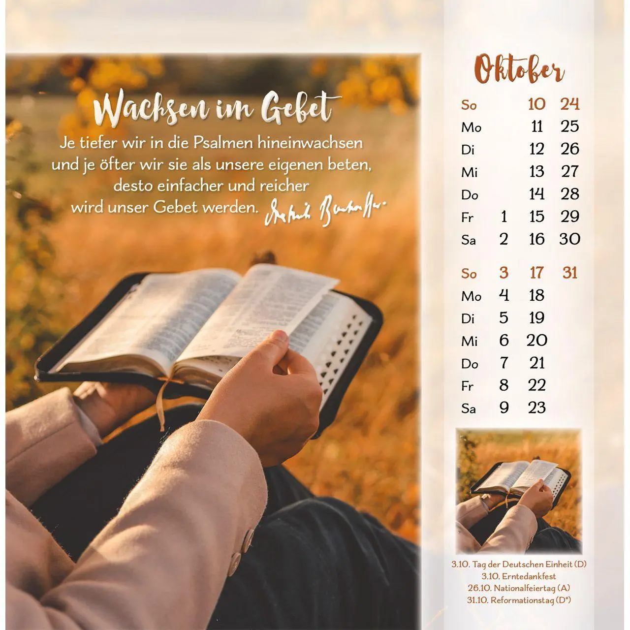 Bild: 9783754876473 | Gott ist für dich 2027 | Dietrich Bonhoeffer-Postkarten-Kalender