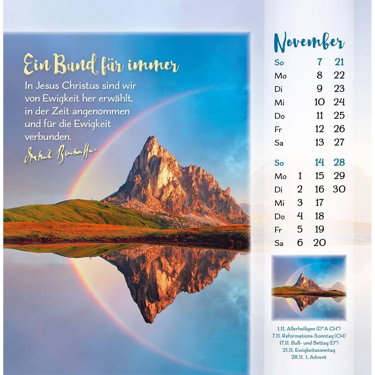 Bild: 9783754876473 | Gott ist für dich 2027 | Dietrich Bonhoeffer-Postkarten-Kalender