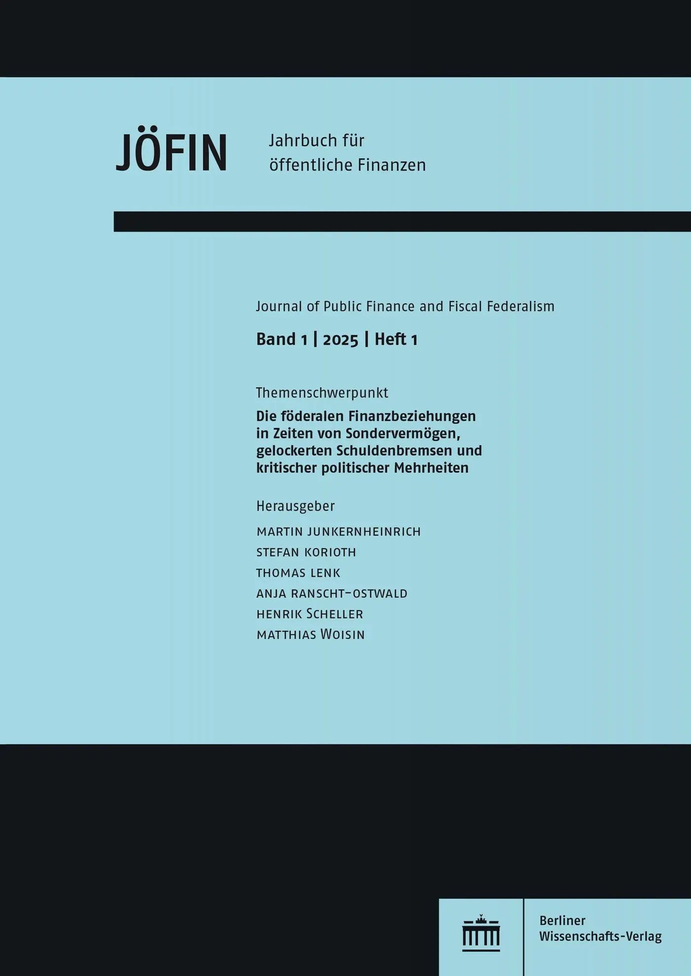 Cover: 9783830556473 | Jahrbuch für öffentliche Finanzen 1 (2025) 1 | Junkernheinrich (u. a.)