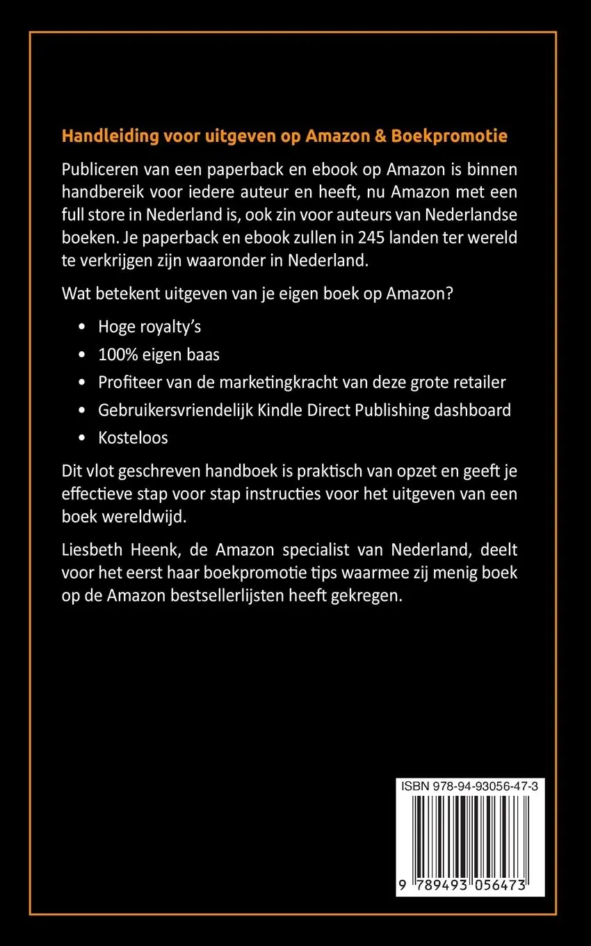 Rückseite: 9789493056473 | Handboek Succesvol Publiceren op Amazon | Liesbeth Heenk (u. a.)