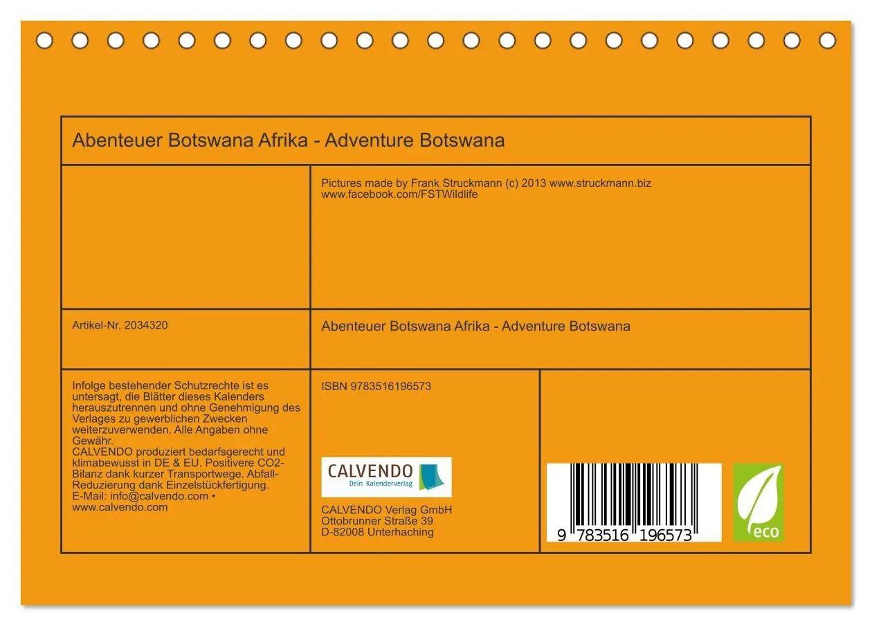 Bild: 9783516196573 | Abenteuer Botswana Afrika - Adventure Botswana (Tischkalender 2026...