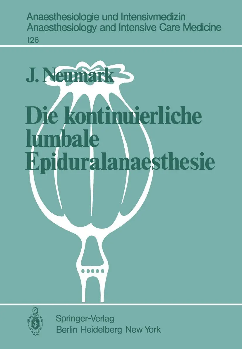 Cover: 9783540096573 | Die kontinuierliche lumbale Epiduralanaesthesie | J. Neumark | Buch