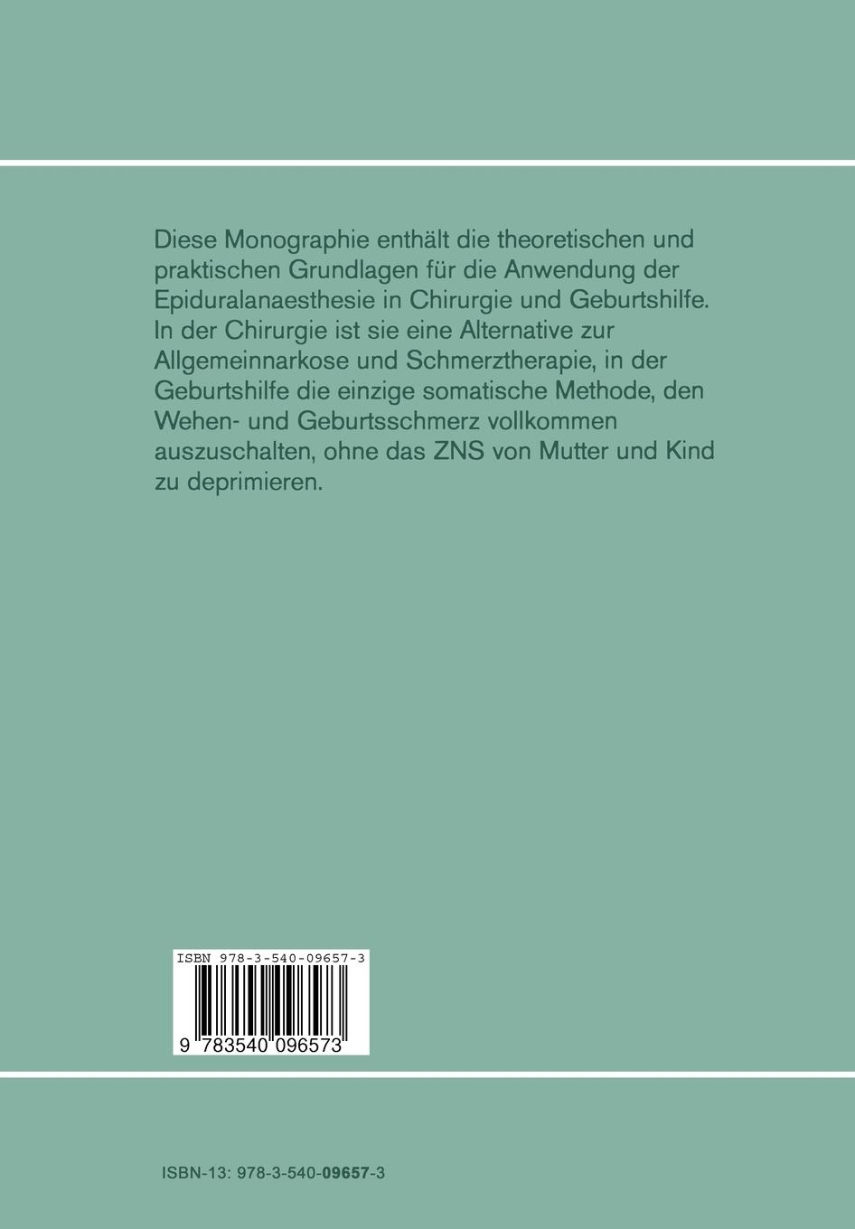 Rückseite: 9783540096573 | Die kontinuierliche lumbale Epiduralanaesthesie | J. Neumark | Buch