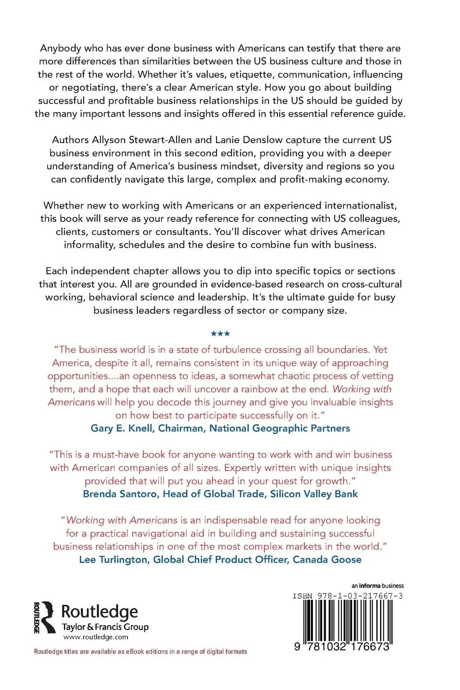 Rückseite: 9781032176673 | Working with Americans | Allyson Stewart-Allen (u. a.) | Taschenbuch
