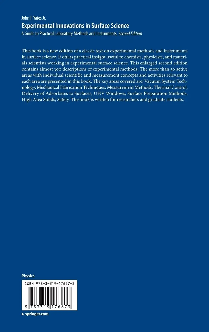 Rückseite: 9783319176673 | Experimental Innovations in Surface Science | John T. Yates Jr. | Buch