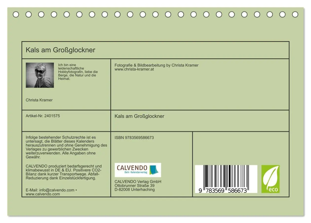 Bild: 9783569586673 | Kals am Großglockner (Tischkalender 2027 DIN A5 quer), CALVENDO...