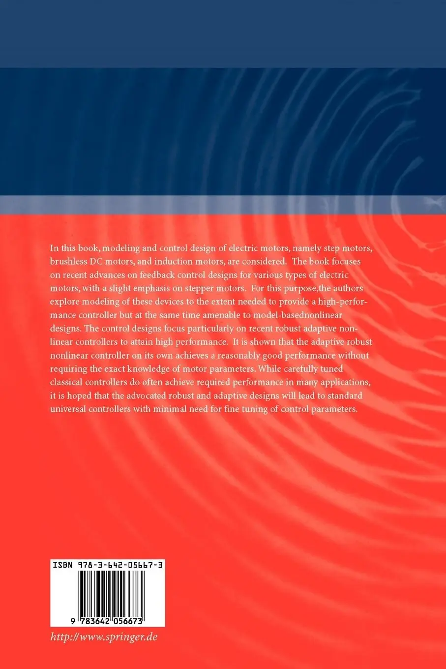 Rückseite: 9783642056673 | Modeling and Adaptive Nonlinear Control of Electric Motors | Buch | x