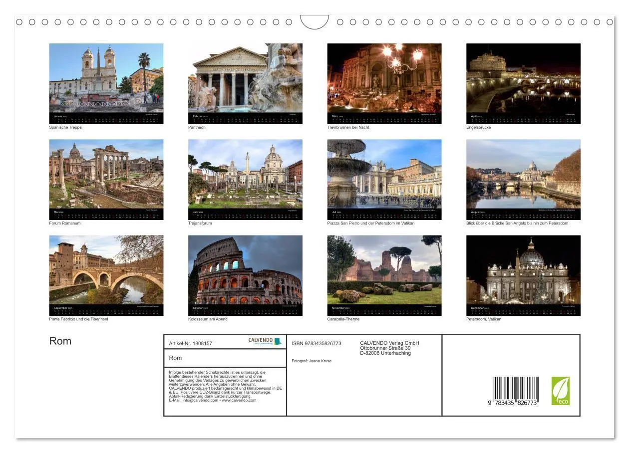 Bild: 9783435826773 | Rom (Wandkalender 2025 DIN A3 quer), CALVENDO Monatskalender | Deutsch