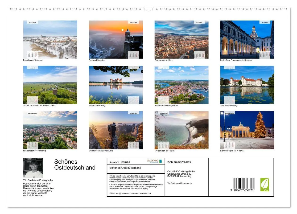 Bild: 9783457606773 | Schönes Ostdeutschland (Wandkalender 2026 DIN A2 quer), CALVENDO...