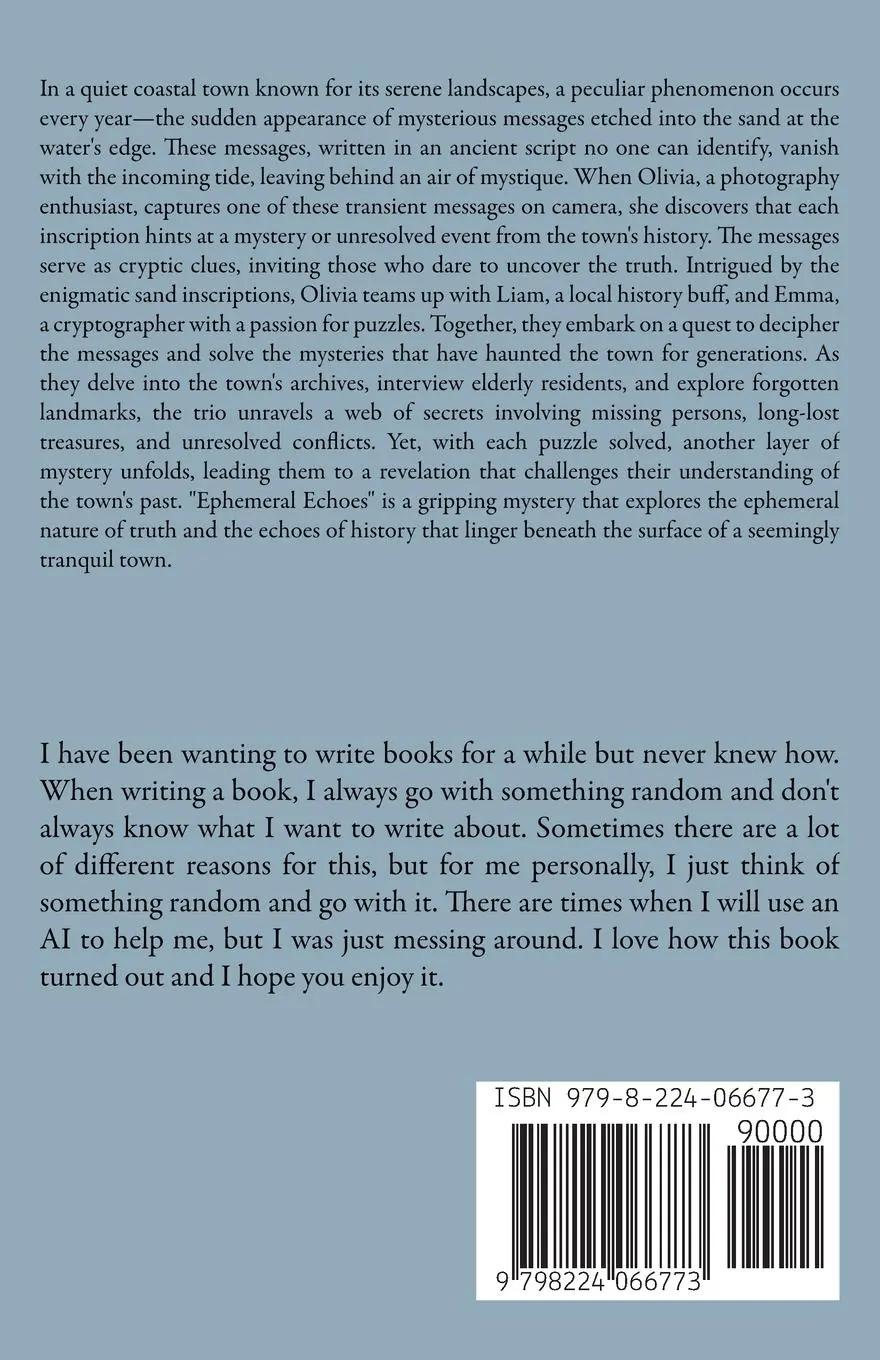 Rückseite: 9798224066773 | Ephemeral Echoes | Alexis Jones | Taschenbuch | Fiction | Englisch