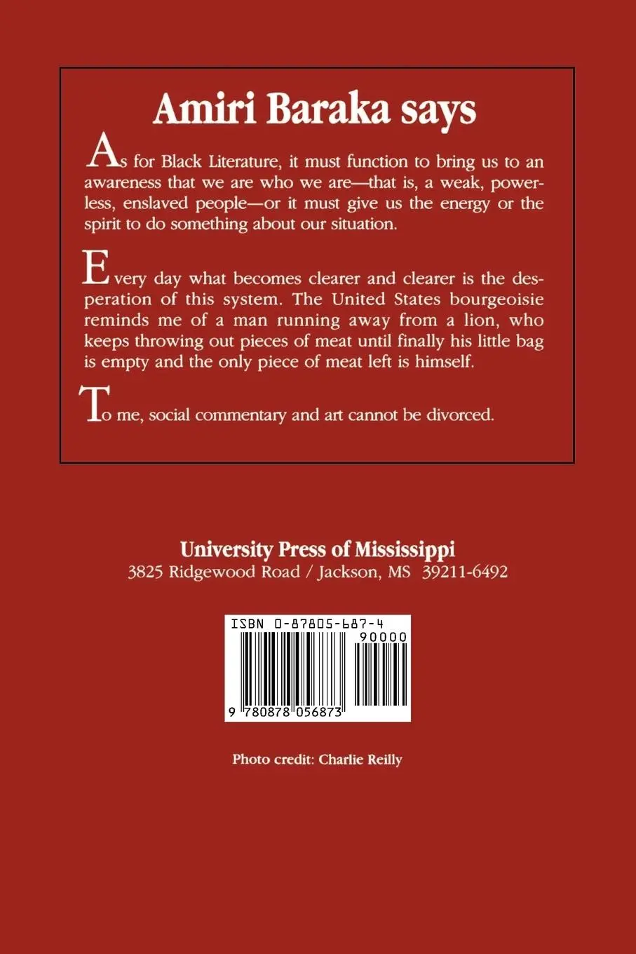 Rückseite: 9780878056873 | Conversations with Amiri Baraka | Imamu Amiri Baraka | Taschenbuch