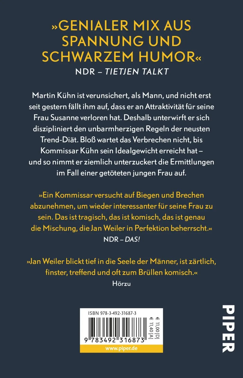 Rückseite: 9783492316873 | Kühn hat Hunger | Roman Gesellschaftssatire und feinsinniger Krimi