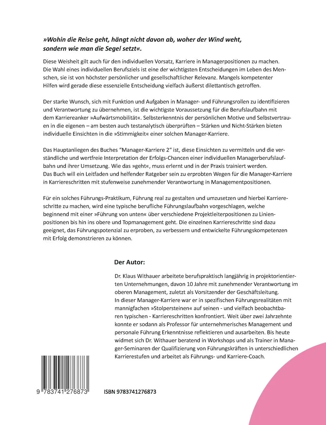 Rückseite: 9783741276873 | Manager-Karriere 2 | In fünf Schritten ins obere Management | Withauer