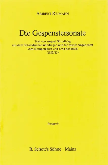 Cover: 9783795736873 | Die Gespenstersonate | Eine Kammeroper. Textbuch/Libretto | Reimann