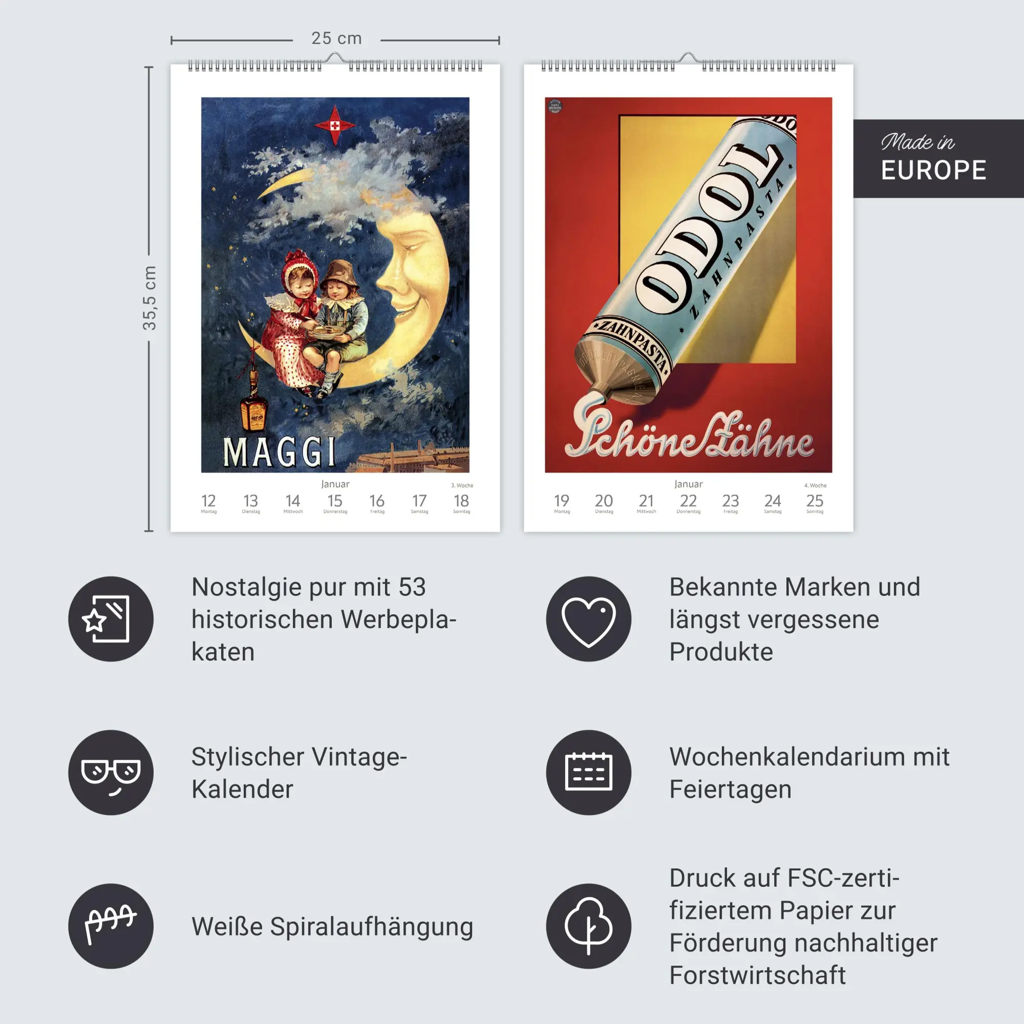 Bild: 9783840036873 | Alles Reklame! Wochen-Kulturkalender 2026 - 53 nostalgische...