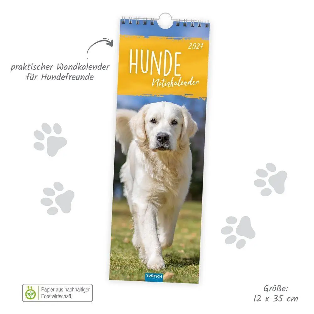 Bild: 9783988026873 | TRÖTSCH - Streifenkalender Hunde 2027 Notizkalender | KG | Kalender