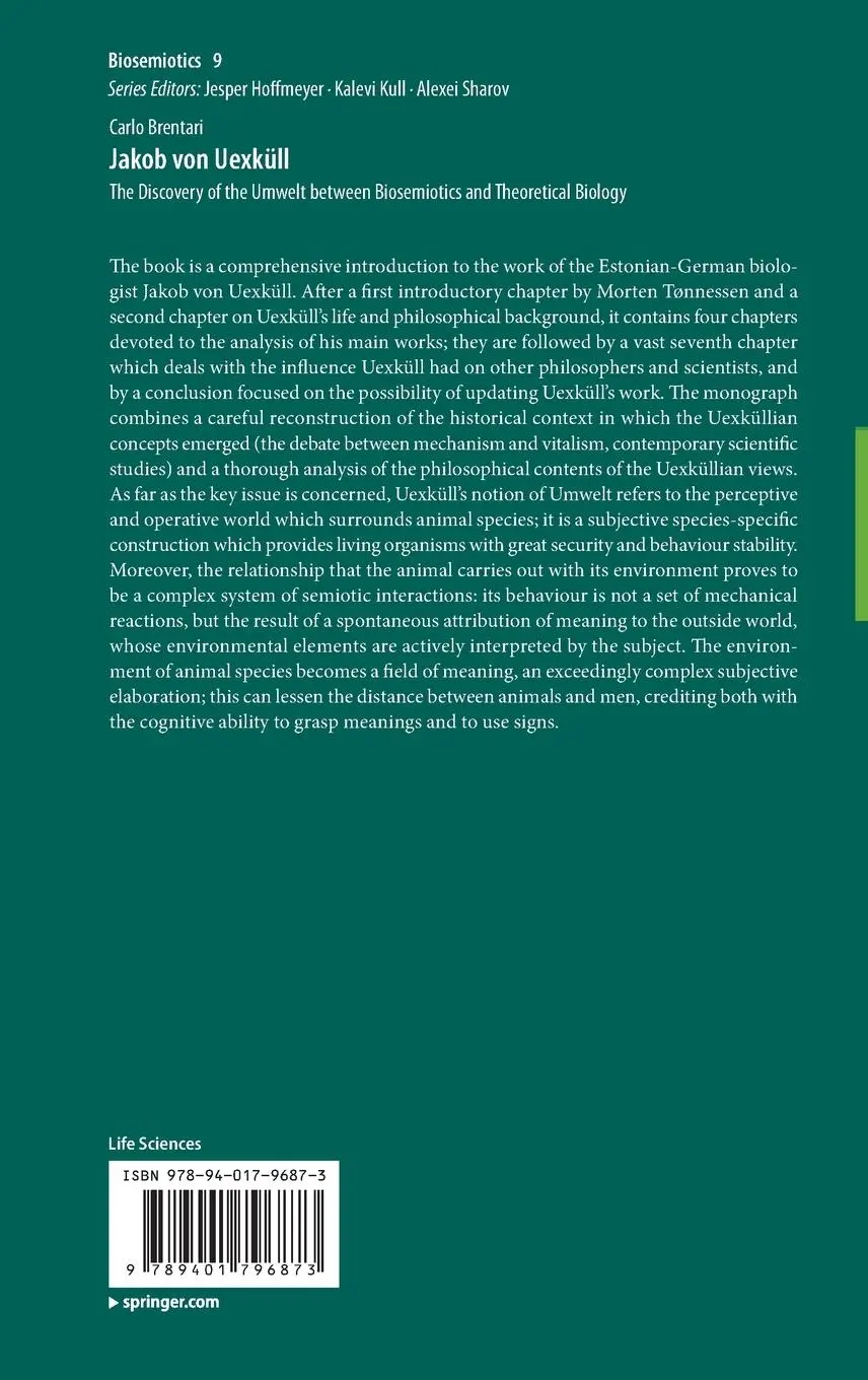 Rückseite: 9789401796873 | Jakob von Uexküll | Carlo Brentari | Buch | xi | Englisch | 2015