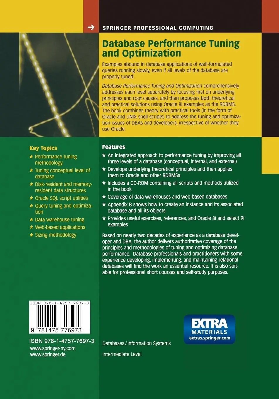 Rückseite: 9781475776973 | Database Performance Tuning and Optimization | Using Oracle | Mittra