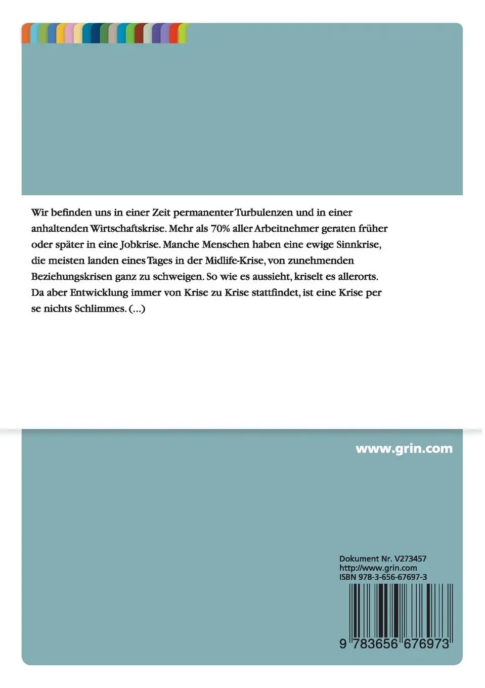 Rückseite: 9783656676973 | Resilienz. Die Schlüsselkompetenz in der Arbeitswelt von heute | Buch