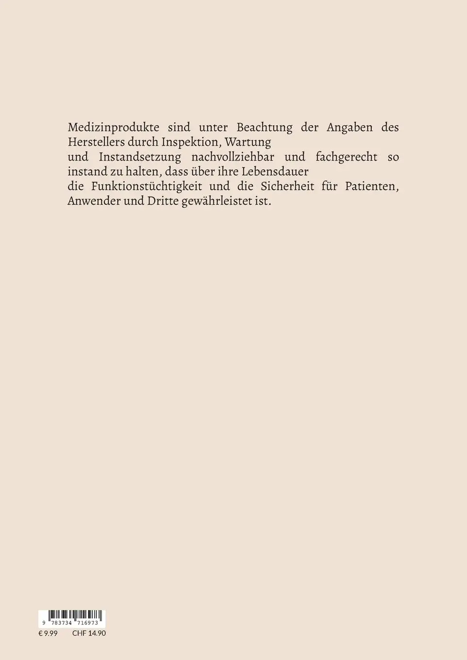 Rückseite: 9783734716973 | Fachkunde I | Werterhalt von wiederaufbereitbaren Medizinprodukten