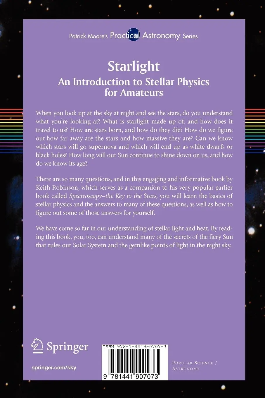 Rückseite: 9781441907073 | Starlight | An Introduction to Stellar Physics for Amateurs | Robinson