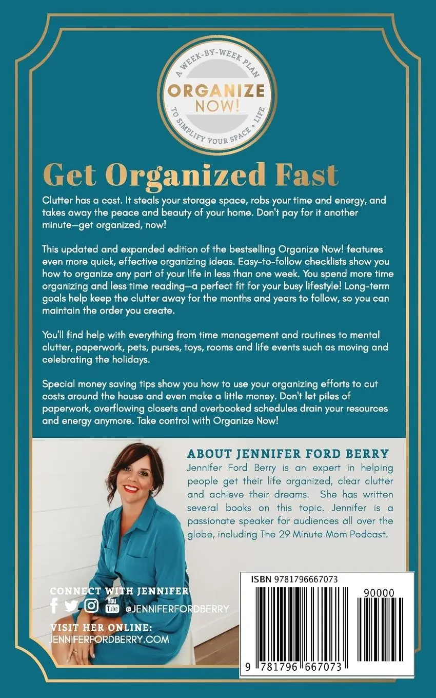 Rückseite: 9781796667073 | Organize Now | Jennifer Ford Berry | Taschenbuch | Englisch | 2019