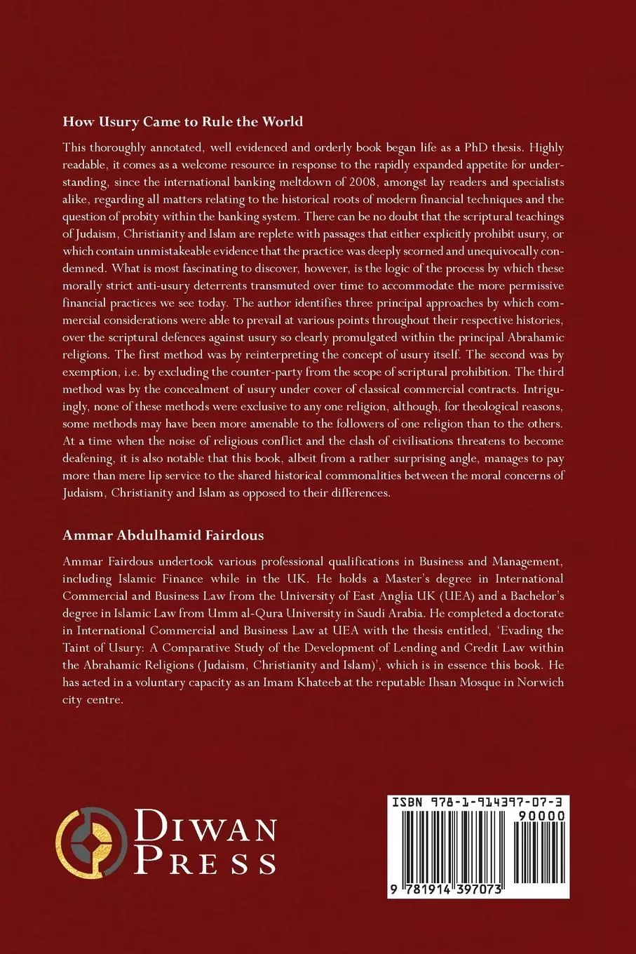 Rückseite: 9781914397073 | How Usury Came to Rule the World | Ammar Abdulhamid Fairdous | Buch