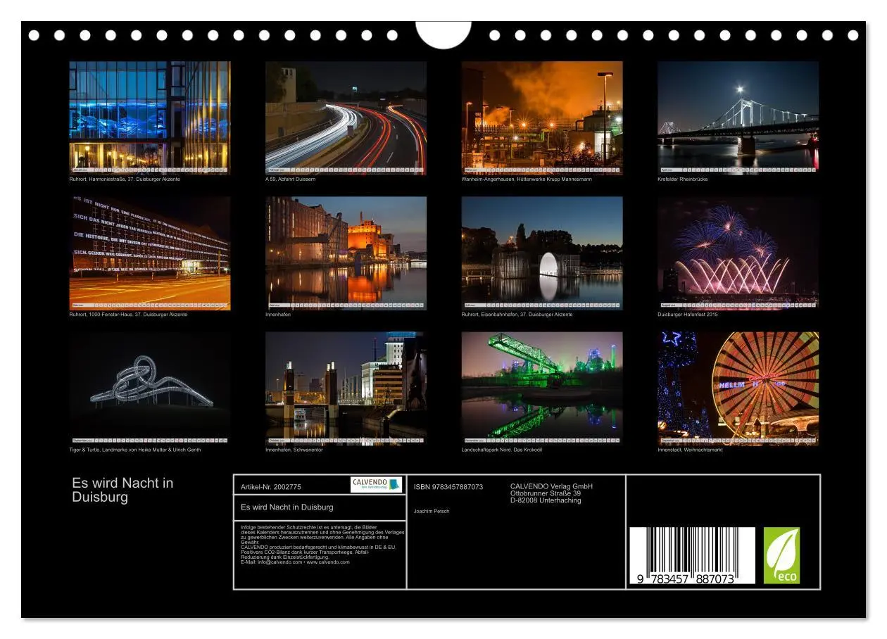 Bild: 9783457887073 | Es wird Nacht in Duisburg (Wandkalender 2026 DIN A4 quer), CALVENDO...