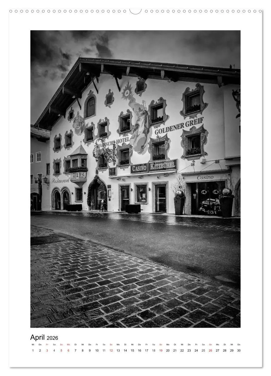 Bild: 9783516427073 | Kitzbühel Monochrom (Wandkalender 2026 DIN A2 hoch), CALVENDO...