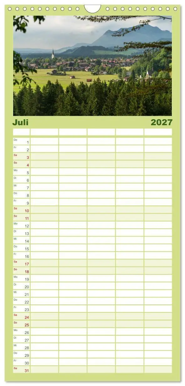 Bild: 9783594337073 | Familienplaner 2027 - Oberstdorf und Umgebung mit 5 Spalten...
