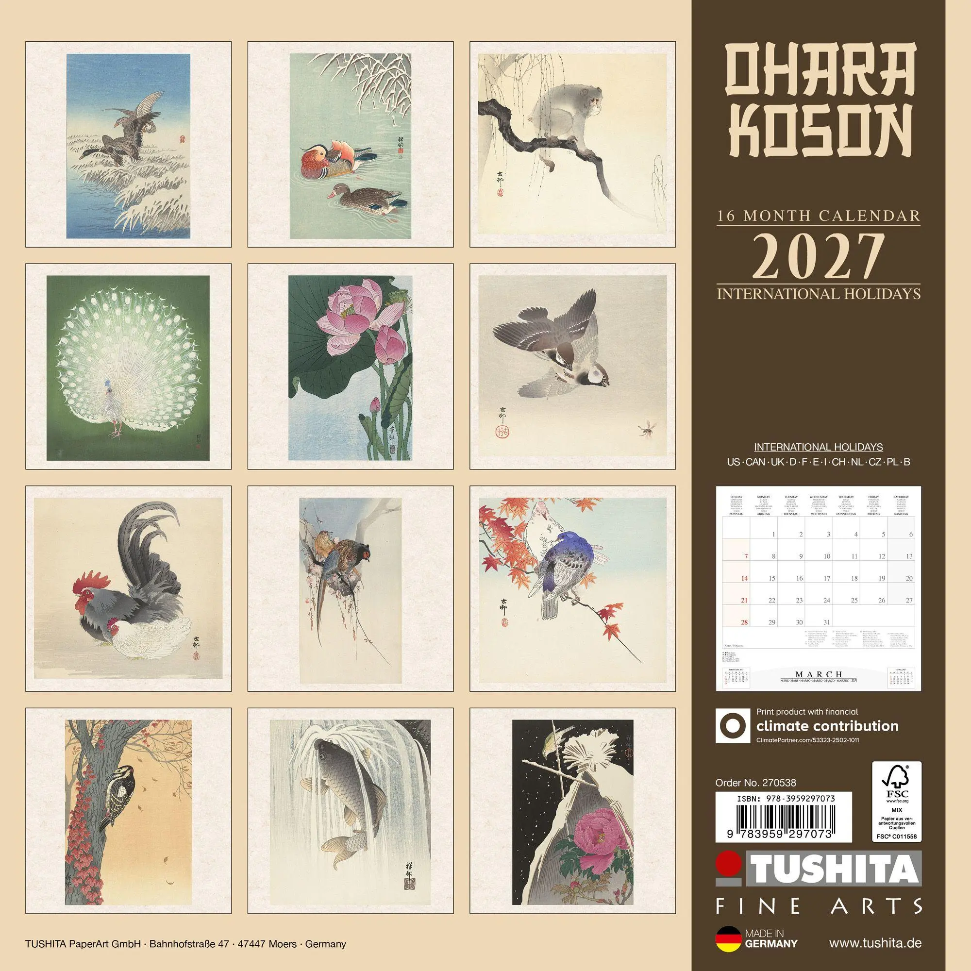 Bild: 9783959297073 | Ohara Koson 2027 | Kalender 2027 | Kalender | 28 S. | Englisch | 2027