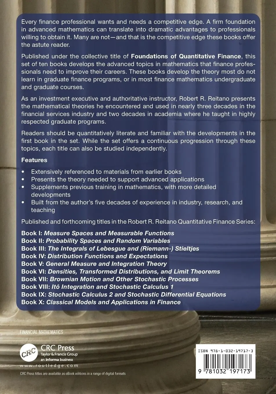 Rückseite: 9781032197173 | Foundations of Quantitative Finance Book II | Robert R. Reitano | Buch