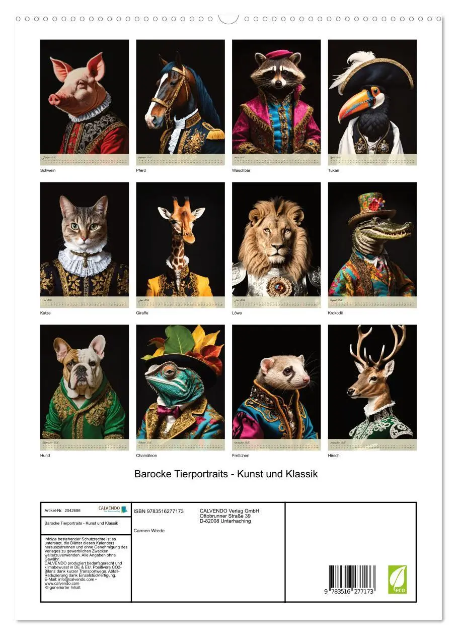 Bild: 9783516277173 | Barocke Tierportraits - Kunst und Klassik (hochwertiger Premium...
