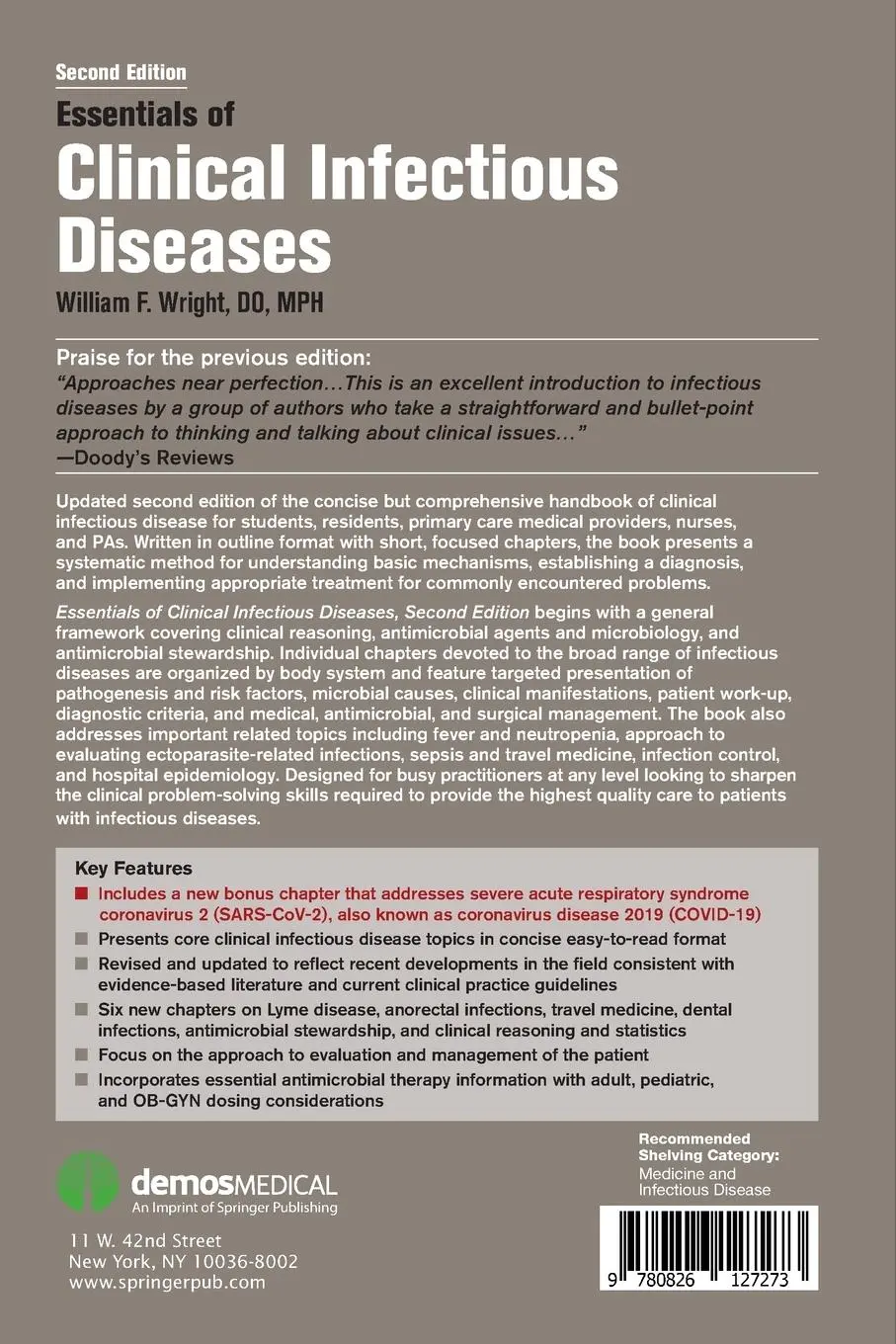 Rückseite: 9780826127273 | Essentials of Clinical Infectious Diseases | William F. Do Mph Wright