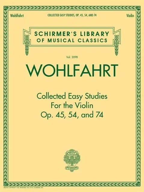 Cover: 9781476877273 | Wohlfahrt - Collected Easy Studies for the Violin | Franz Wohlfahrt