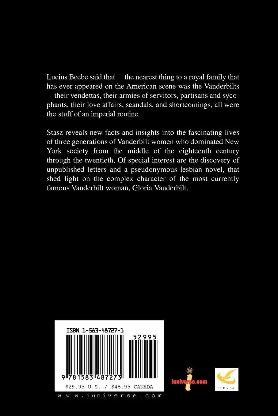 Rückseite: 9781583487273 | The Vanderbilt Women | Dynasty of Wealth, Glamour, and Tragedy | Stasz